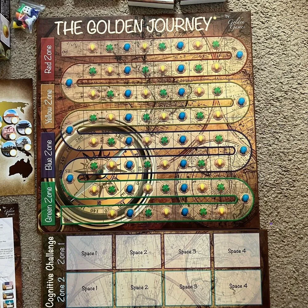 The Golden Journey Board Game: Adaptable Cognitive Game For Kids, Adults, Senior